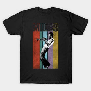 Miles Davis Retro Vintage Stripes T-Shirt